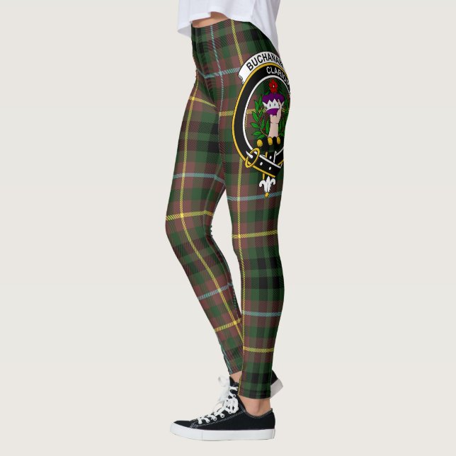 Scotstee Klan Buchanan Hunting Vapensköld Tartan W Leggings (Vänster)