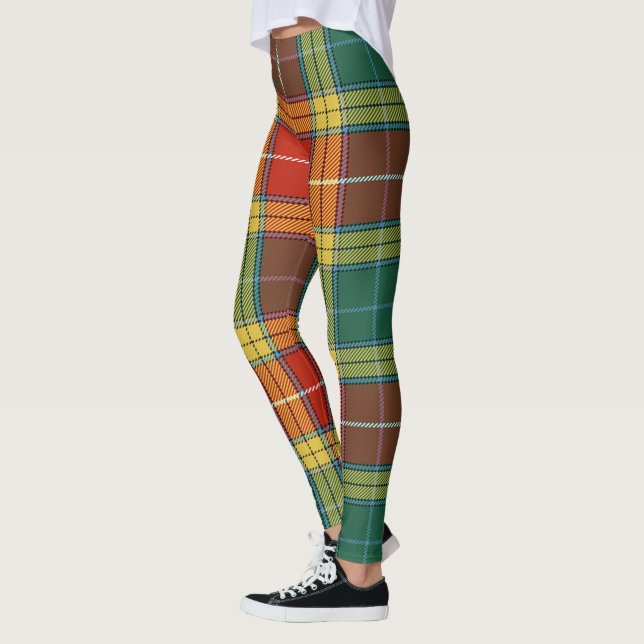Scotstee Klan Buchanan Old Sett Tartan Women Leggi Leggings (Vänster)
