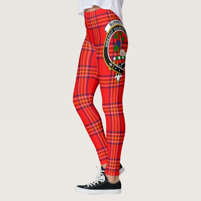 Scotstee Klan Burnett Modern Vapensköld Tartan Wom Leggings (Vänster)