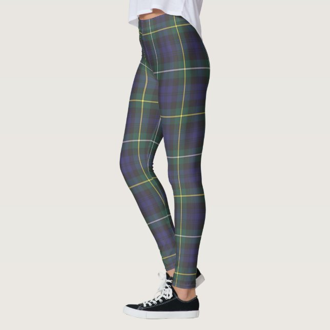 Scotstee Klan Campbell Argyll Modern Tartan Kvinno Leggings (Vänster)