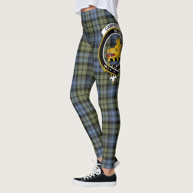 Scotstee Klan Campbell Faded Vapensköld Tartan Wom Leggings (Vänster)