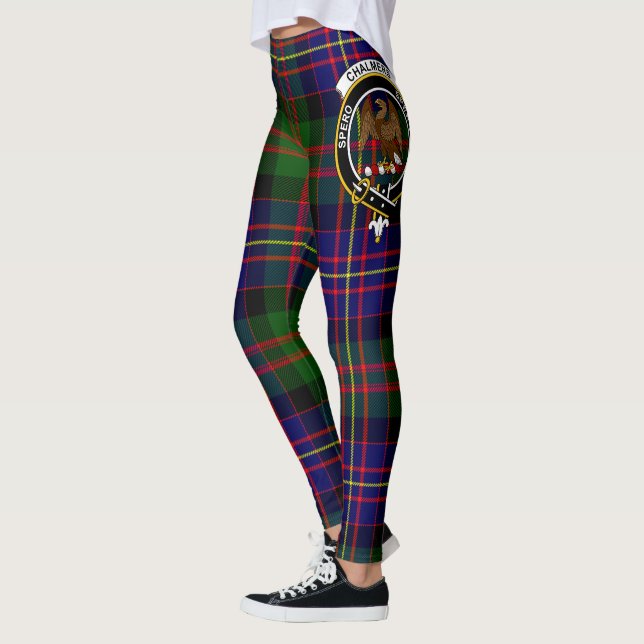 Scotstee Klan Chalmers Vapensköld Tartan Women Leg Leggings (Vänster)