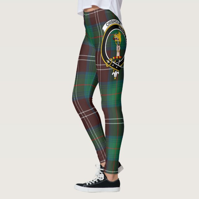 Scotstee Klan Chisholm Hunting Ancient Vapensköld  Leggings (Vänster)