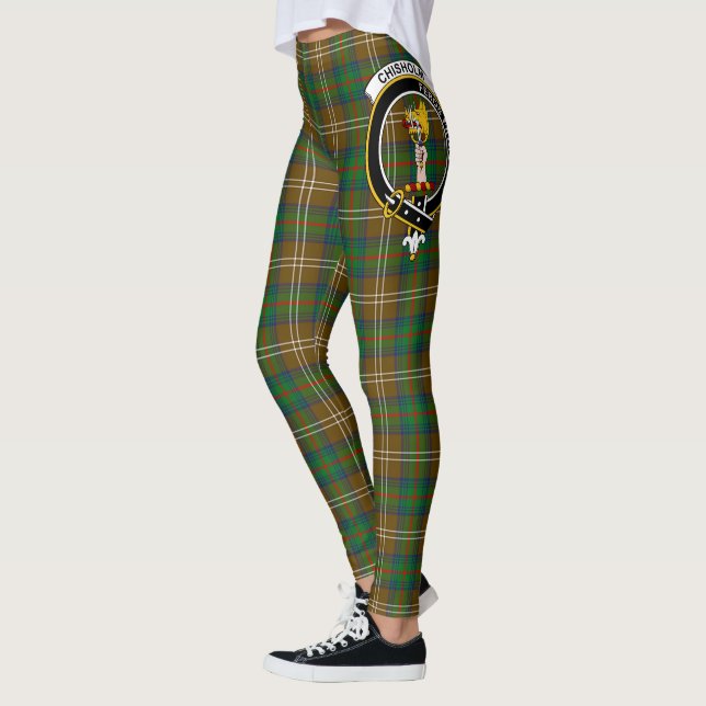 Scotstee Klan Chisholm Hunting Vapensköld Tartan W Leggings (Vänster)