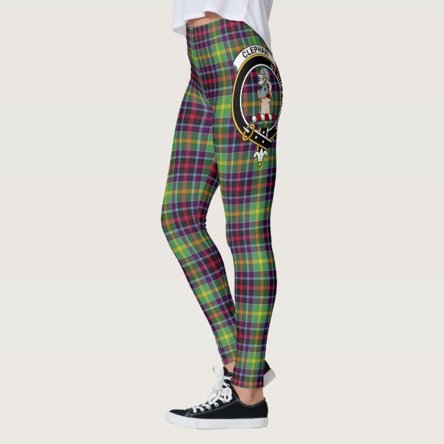 Scotstee Klan Clephane Vapensköld Tartan Women Leg Leggings (Vänster)