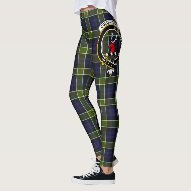 Scotstee Klan Colquhoun Vapensköld Tartan Women Le Leggings (Vänster)