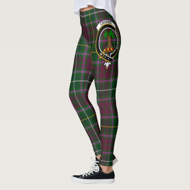 Scotstee Klan Crosbie Vapensköld Tartan Women Legg Leggings (Vänster)