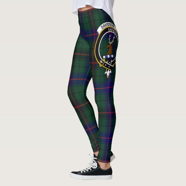 Scotstee Klan Davidson Vapensköld Tartan Women Leg Leggings (Vänster)