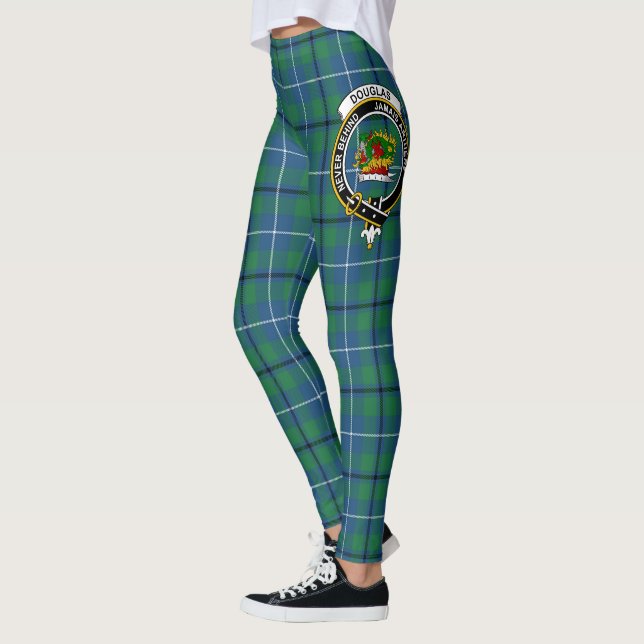 Scotstee Klan Douglas Ancient Vapensköld Tartan Kv Leggings (Vänster)