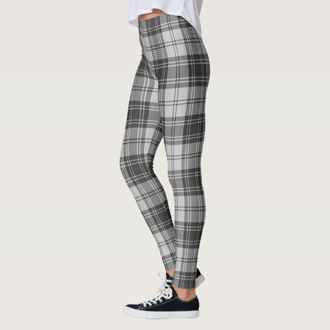 Scotstee Klan Douglas Grått Modern Tartan Women Leggings (Vänster)