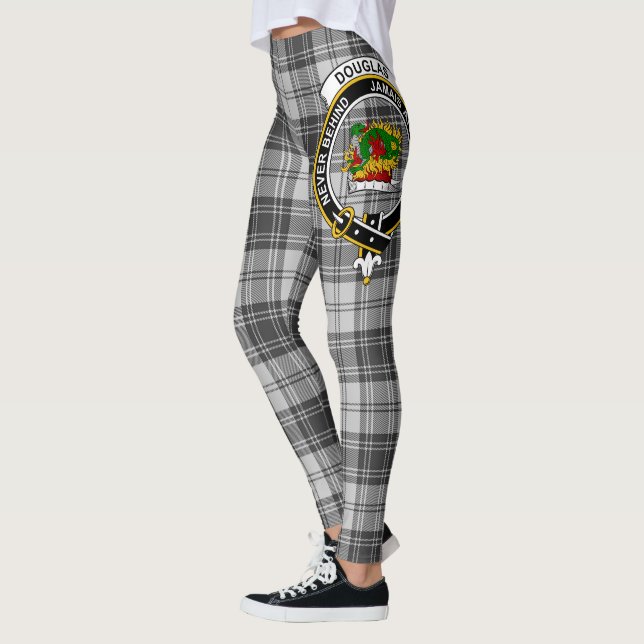 Scotstee Klan Douglas Grått Modern Vapensköld Tart Leggings (Vänster)