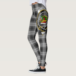 Scotstee Klan Douglas Grått Vapensköld Tartan Kvin Leggings