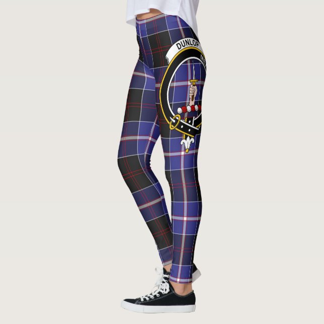 Scotstee Klan Dunlop Modern Vapensköld Tartan Wome Leggings (Vänster)