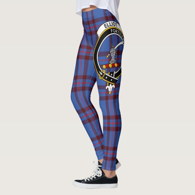 Scotstee Klan Elliot Vapensköld Tartan Women Leggi Leggings (Vänster)