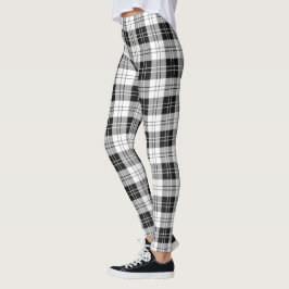 Scotstee Klan Erskine Black and White Tartan Women Leggings