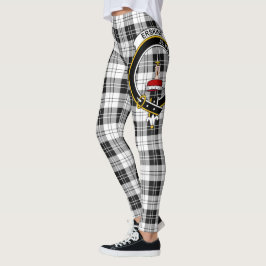 Scotstee Klan Erskine Black and White Vapensköld T Leggings