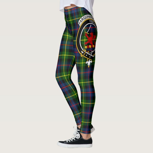Scotstee Klan Farquharson Modern Vapensköld Tartan Leggings (Vänster)