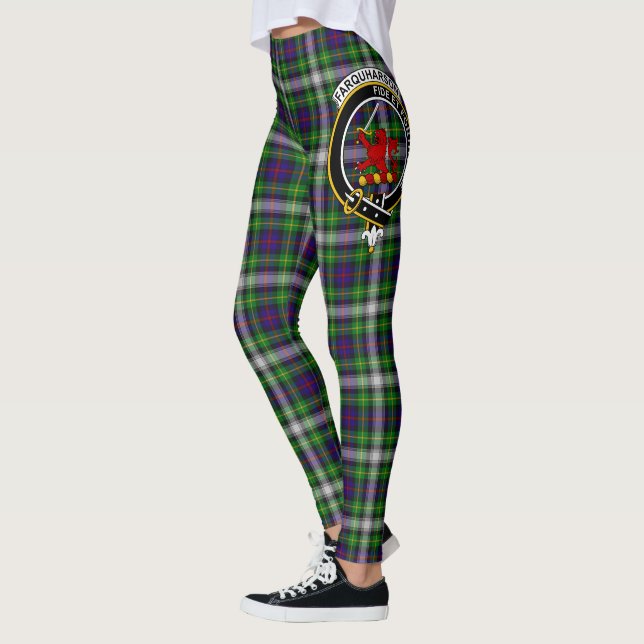 Scotstee Klan Farquharson Vapensköld Tartan Kvinno Leggings (Vänster)