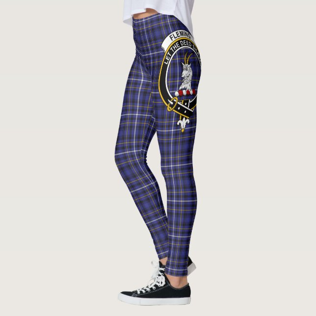 Scotstee Klan Fleming Vapensköld Tartan Women Legg Leggings (Vänster)