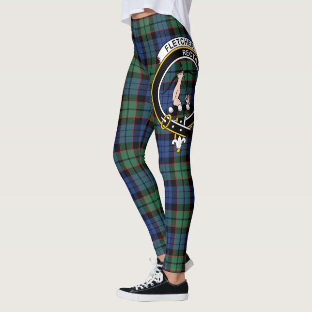 Scotstee Klan Fletcher Ancient Vapensköld Tartan K Leggings (Vänster)