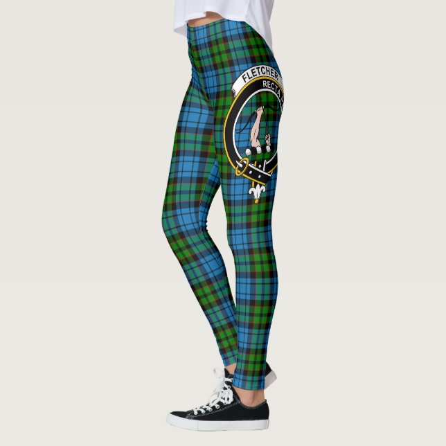 Scotstee Klan Fletcher Vapensköld Tartan Women Leg Leggings (Vänster)