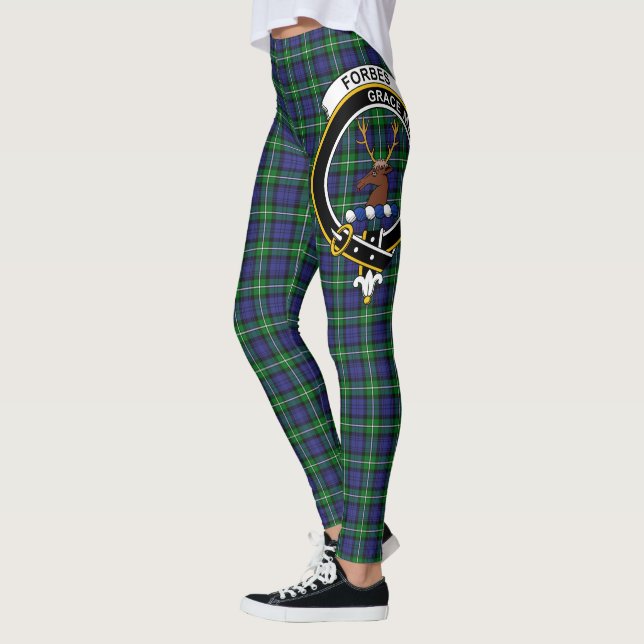 Scotstee Klan Forbes Modern Vapensköld Tartan Wome Leggings (Vänster)