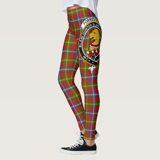 Scotstee Klan Forrester Vapensköld Tartan Women Le Leggings (Vänster)