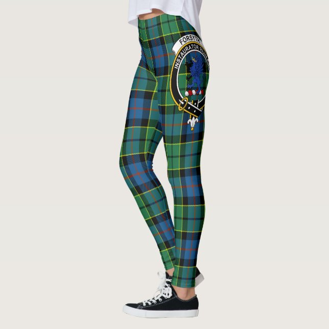 Scotstee Klan Forsyth Ancient Vapensköld Tartan Kv Leggings (Vänster)