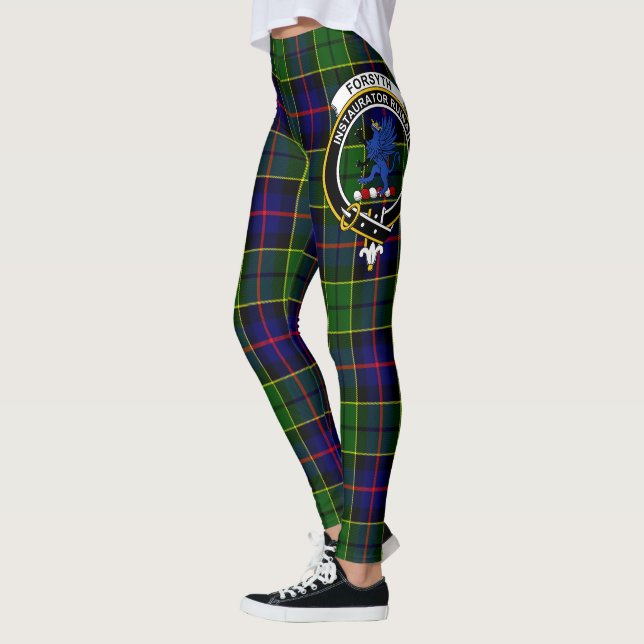 Scotstee Klan Forsyth Vapensköld Tartan Women Legg Leggings (Vänster)