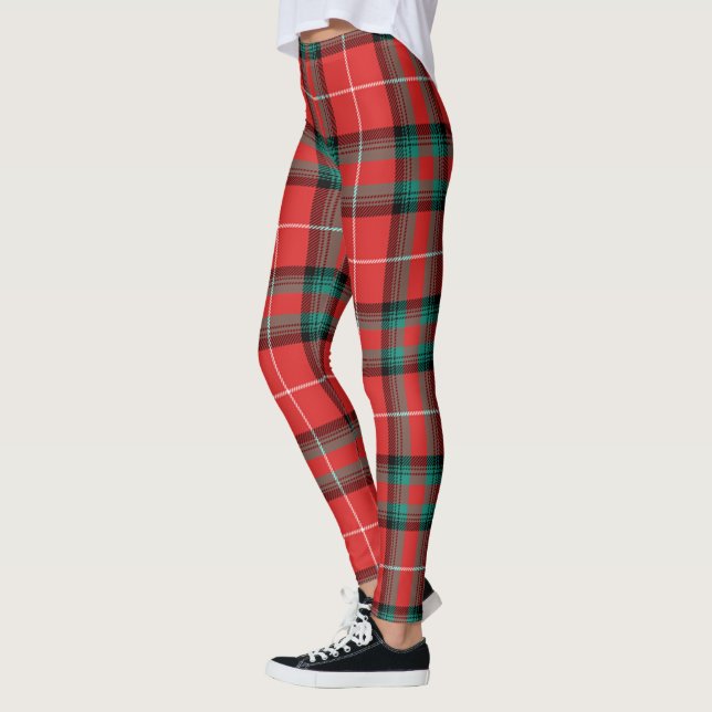 Scotstee Klan Glas Red Tartan Women Leggings (Vänster)