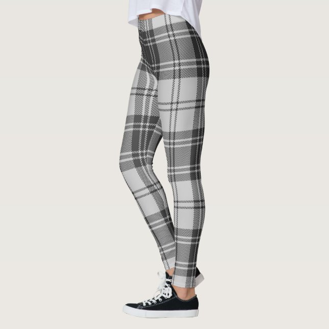 Scotstee Klan Glen Grått Tartan Women Leggings (Vänster)