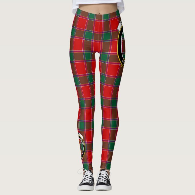 Scotstee Klan Gordon of Abergeldie Vapensköld Tart Leggings (Framsida)