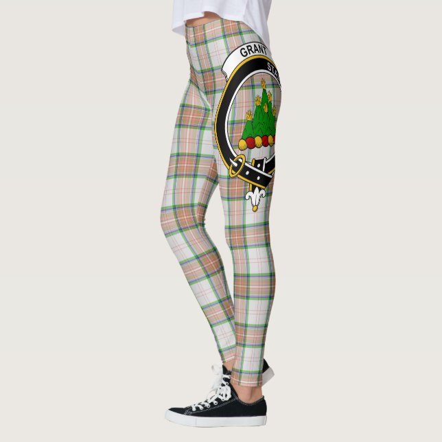 Scotstee Klan Grant of Auchsmal Vapensköld Tartan Leggings (Vänster)