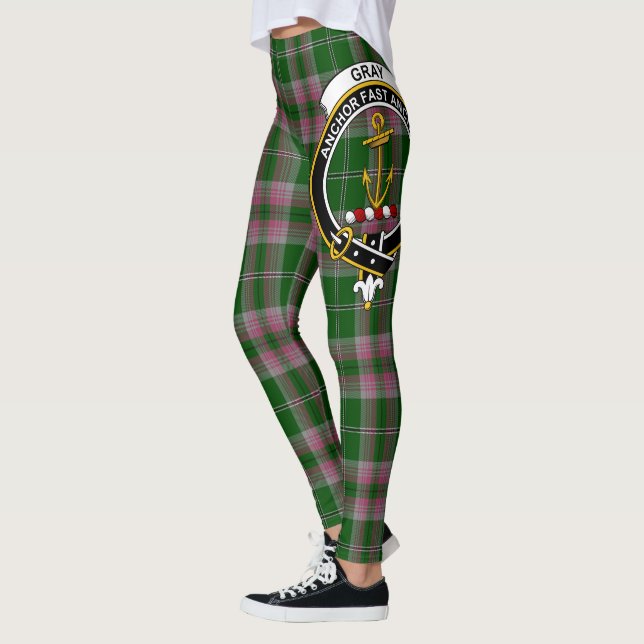 Scotstee Klan Grått Vapensköld Tartan Women Leggin Leggings (Vänster)