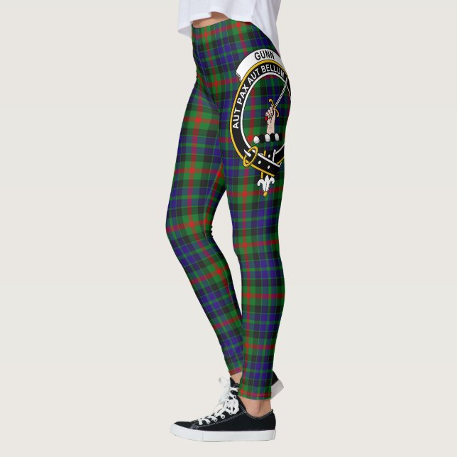Scotstee Klan Gunn Modern Vapensköld Tartan Women Leggings (Vänster)