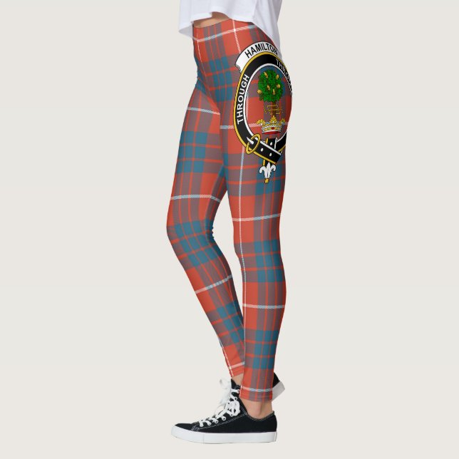 Scotstee Klan Hamilton Ancient Vapensköld Tartan K Leggings (Vänster)