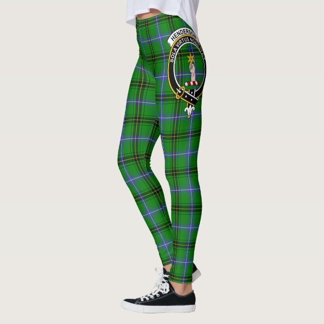 Scotstee Klan Henderson Ancient Vapensköld Tartan  Leggings (Vänster)