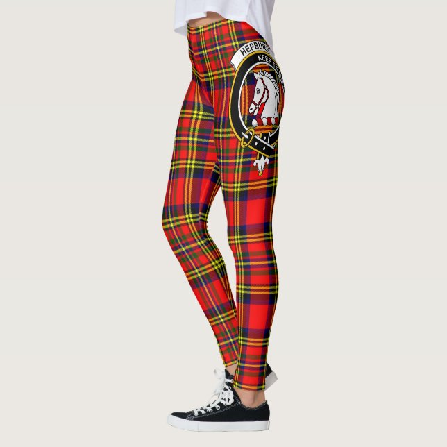 Scotstee Klan Hepburn Vapensköld Tartan Women Legg Leggings (Vänster)