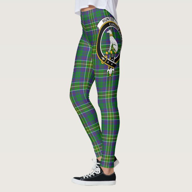 Scotstee Klan Hunter of Hunterston Vapensköld Tart Leggings (Vänster)