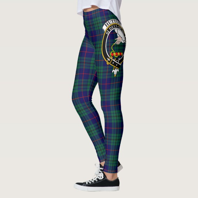 Scotstee Klan Hutton Vapensköld Tartan Women Leggi Leggings (Vänster)