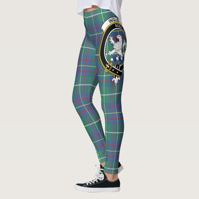 Scotstee Klan Inglis Ancient Vapensköld Tartan Kvi Leggings (Vänster)