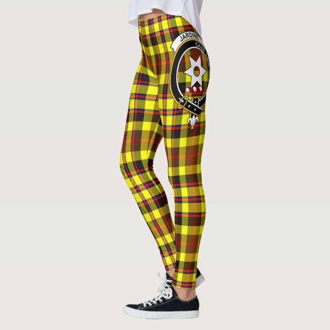 Scotstee Klan Jardine Gult Vapensköld Tartan Kvinn Leggings (Vänster)