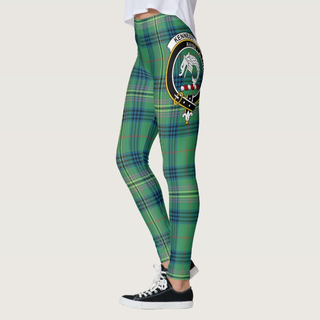 Scotstee Klan Kennedy Ancient Vapensköld Tartan Wo Leggings (Vänster)