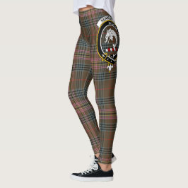 Scotstee Klan Kennedy Weasted Vapensköld Tartan Wo Leggings