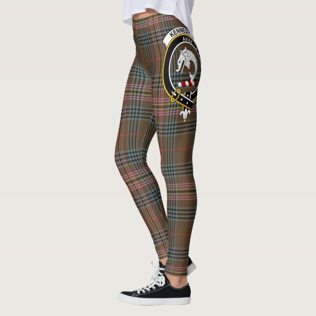 Scotstee Klan Kennedy Weasted Vapensköld Tartan Wo Leggings (Vänster)