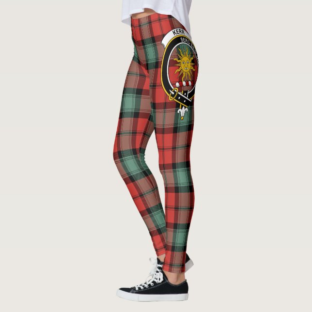 Scotstee Klan Kerr Ancient Vapensköld Tartan Women Leggings (Vänster)