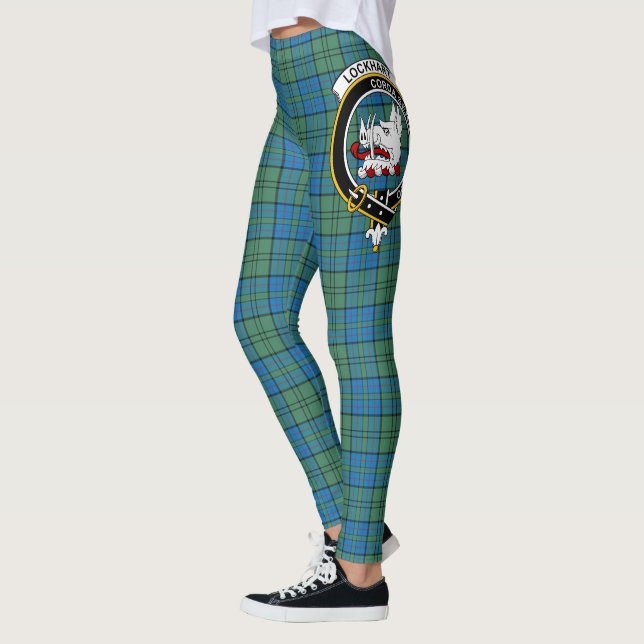 Scotstee Klan Lockhart Ancient Vapensköld Tartan K Leggings (Vänster)