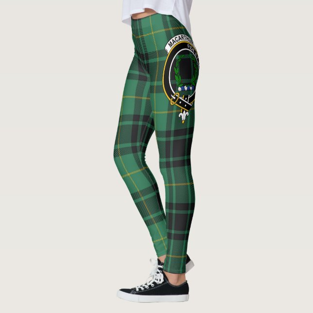 Scotstee Klan MacArthur Ancient Vapensköld Tartan  Leggings (Vänster)