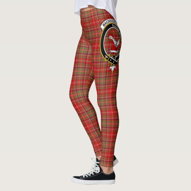 Scotstee Klan MacDougall Modern Vapensköld Tartan  Leggings (Vänster)
