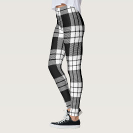 Scotstee Klan MacFarlane Black & White Tartan Wome Leggings